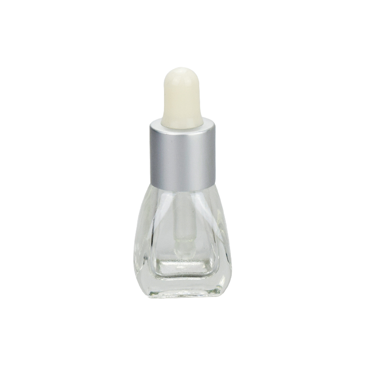 free sample 4ml clear glass empty facial skin essence oil serum bottle with silver metal dropper
