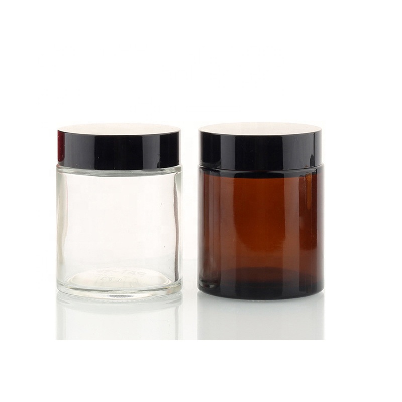 free sample amber glass jars 10g 30g 50g 100g glass jar with screw cap for cream lip balm cosmetic candles