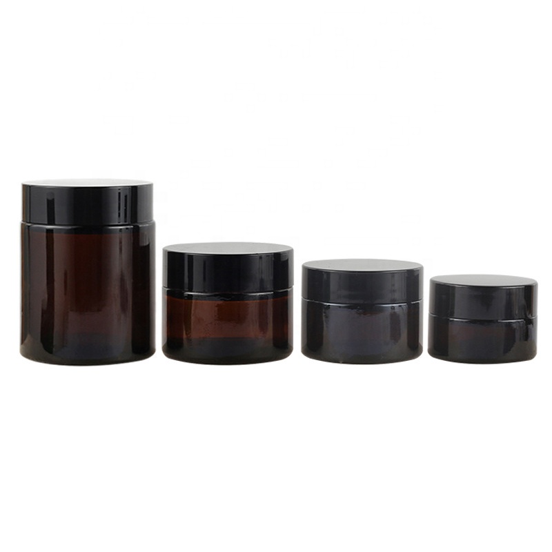 free sample amber glass jars 10g 30g 50g 100g glass jar with screw cap for cream lip balm cosmetic candles