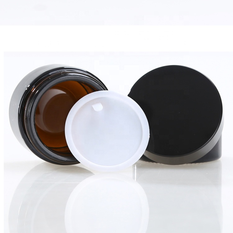 free sample amber glass jars 10g 30g 50g 100g glass jar with screw cap for cream lip balm cosmetic candles