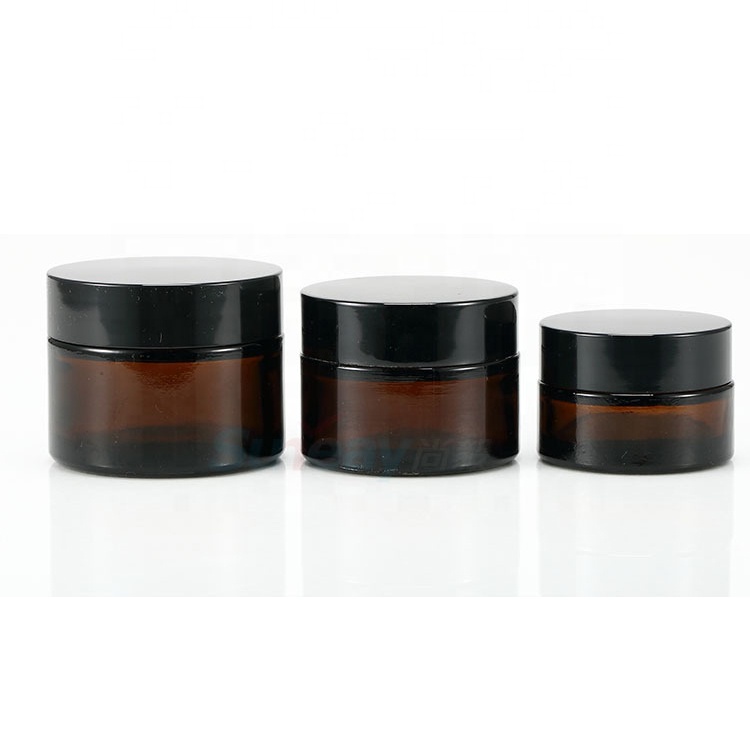 free sample amber glass jars 10g 30g 50g 100g glass jar with screw cap for cream lip balm cosmetic candles