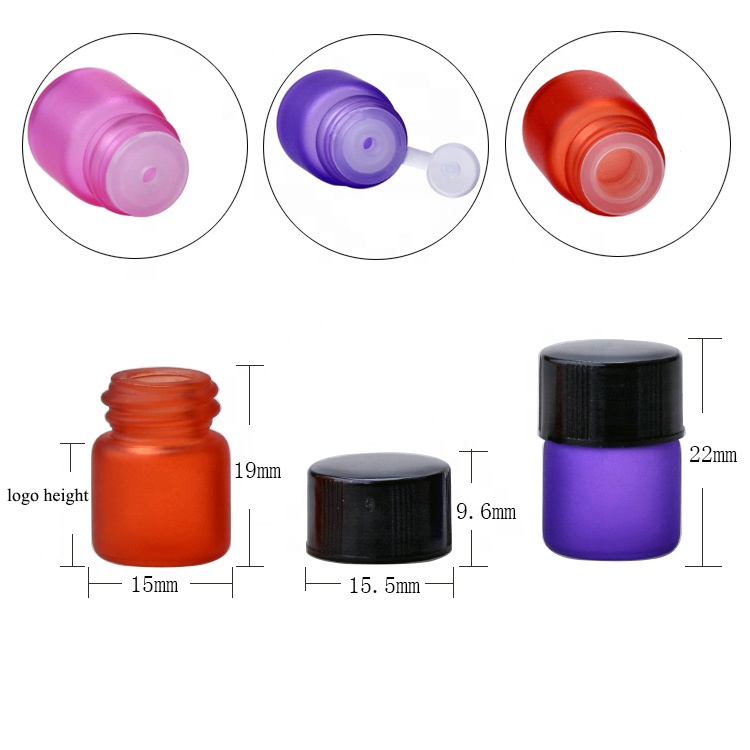 free sample colorful 1ml glass vials with orifice reducer for essential oil perfume packing sample bottles 1ml