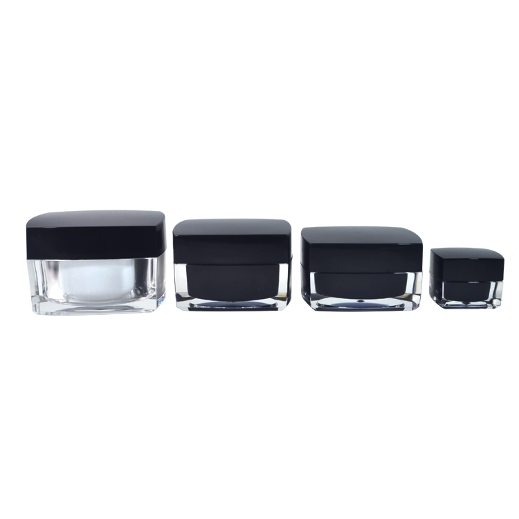 free sample cosmetic packaging 5g 10g 15g 20g 30g 50g black white acrylic plastic cream jar