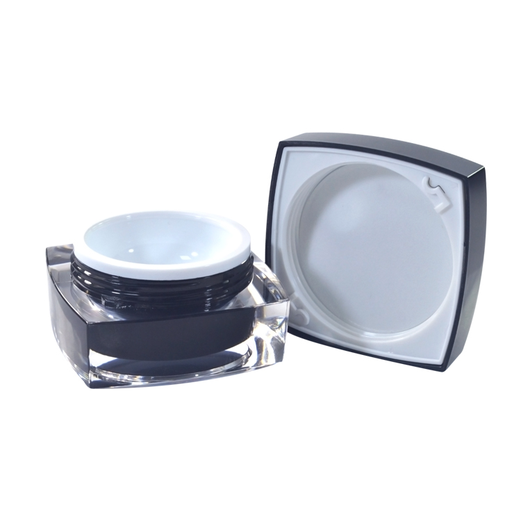 free sample cosmetic packaging 5g 10g 15g 20g 30g 50g black white acrylic plastic cream jar