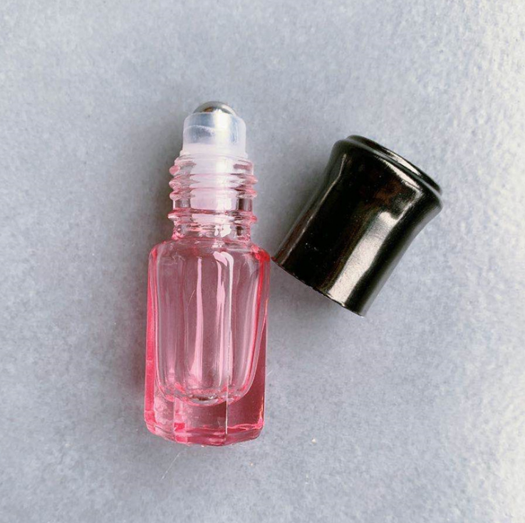 free sample empty round octagonal clear perfume glass roller bottle 3ml 6ml 10ml roll on bottle with aluminum cover