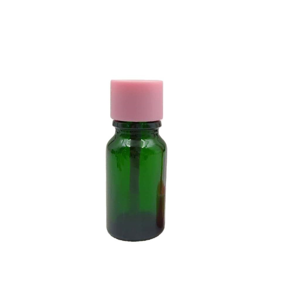 free sample fast delivery green glass essential oil 10ml bottle with accessories