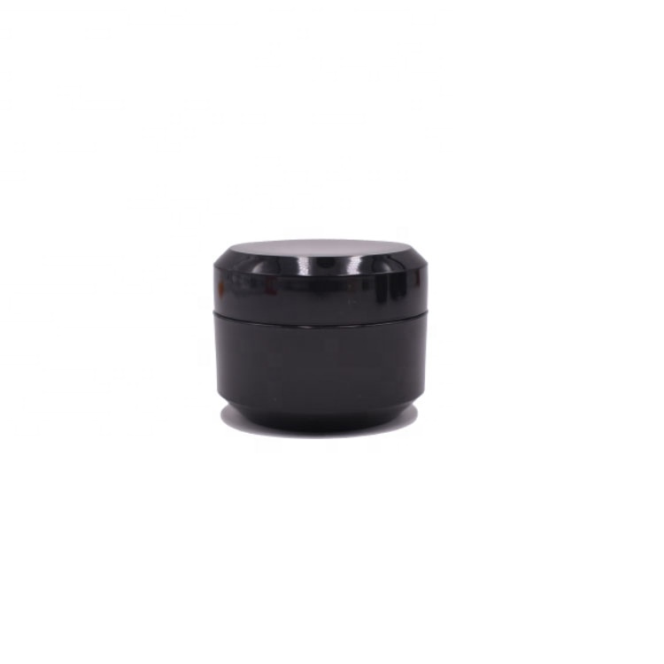 free sample good quality double wall pp jar black cream jar cosmetic package 15g 20g 30g plastic jar black