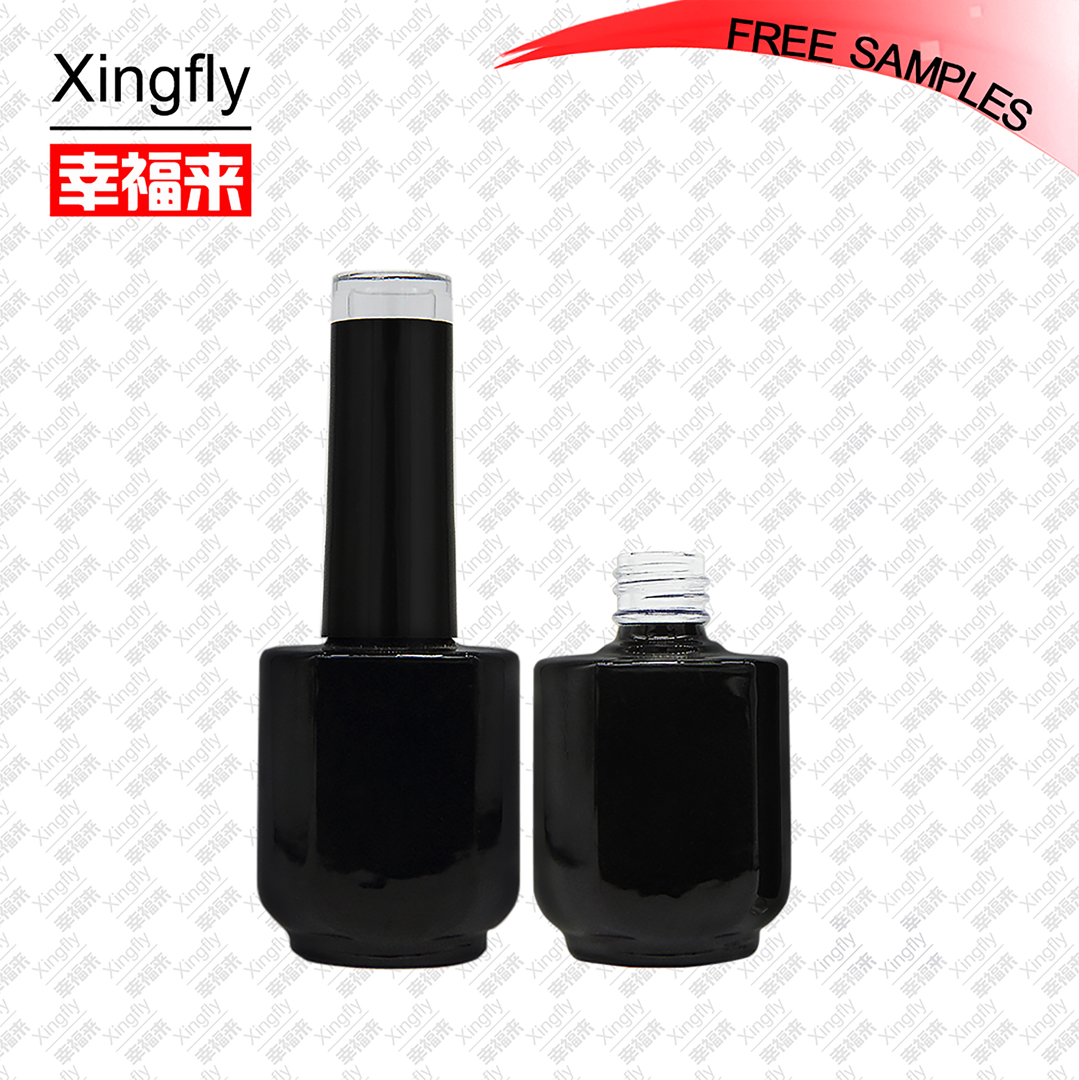 free sample hot stamping 12ML Square Glass Nail Gel Polish Bottle empty nail polish bottle