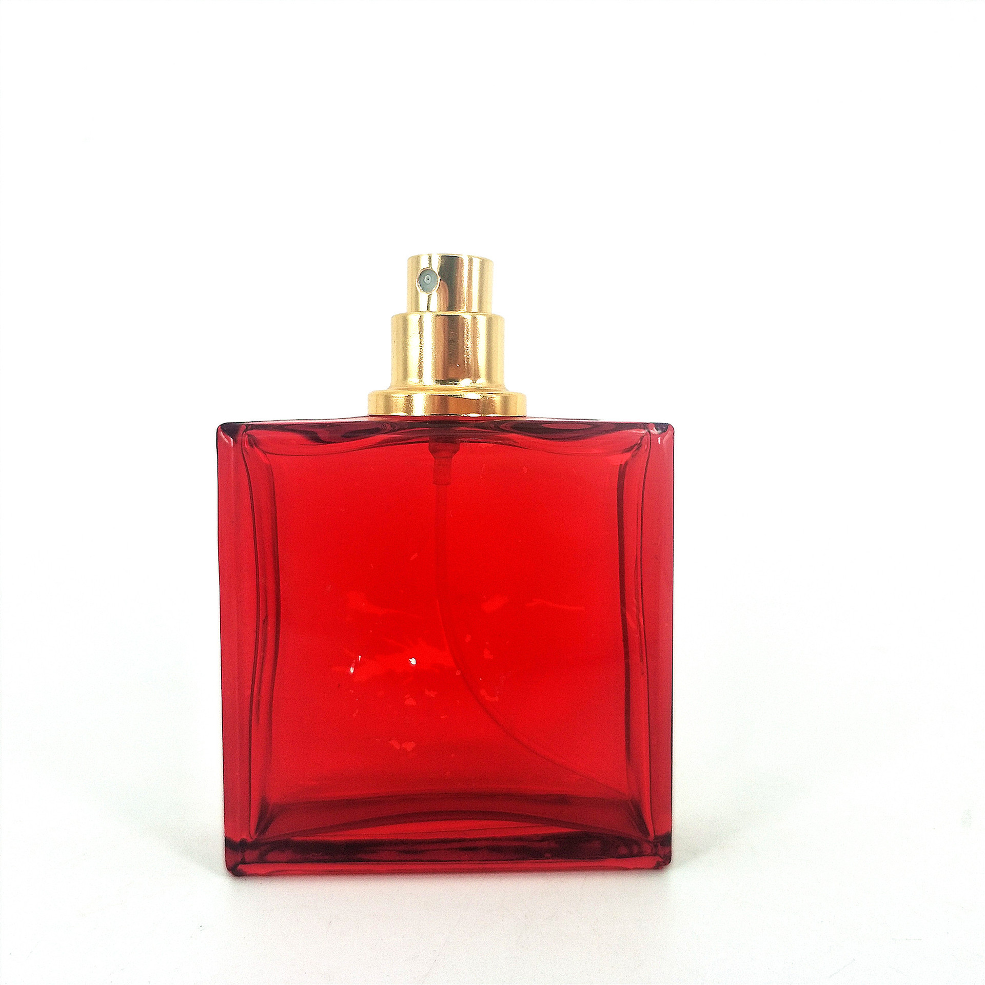 free sample popular square perfume glass bottle 50ml perfume bottles 2021 red perfume bottle
