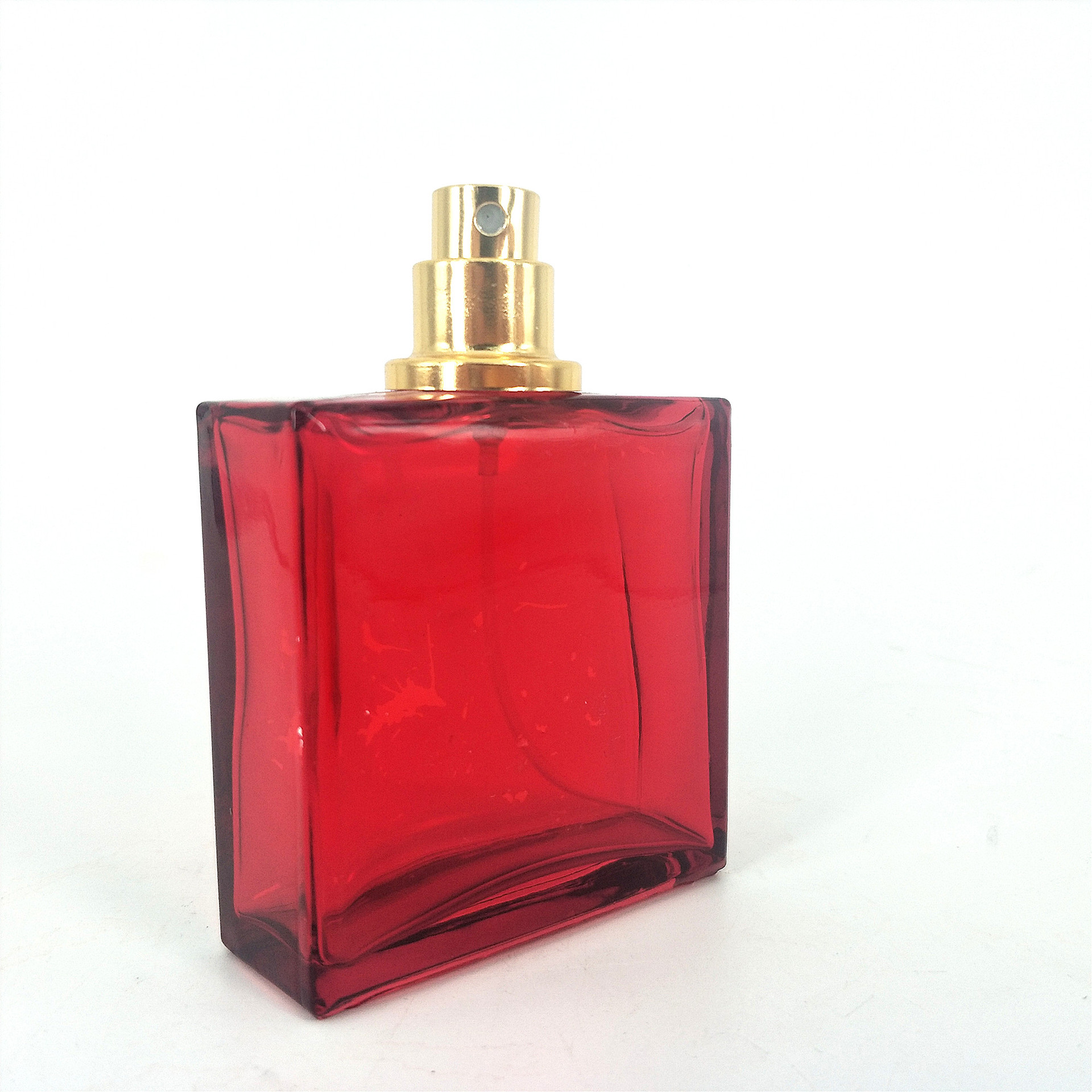free sample popular square perfume glass bottle 50ml perfume bottles 2021 red perfume bottle