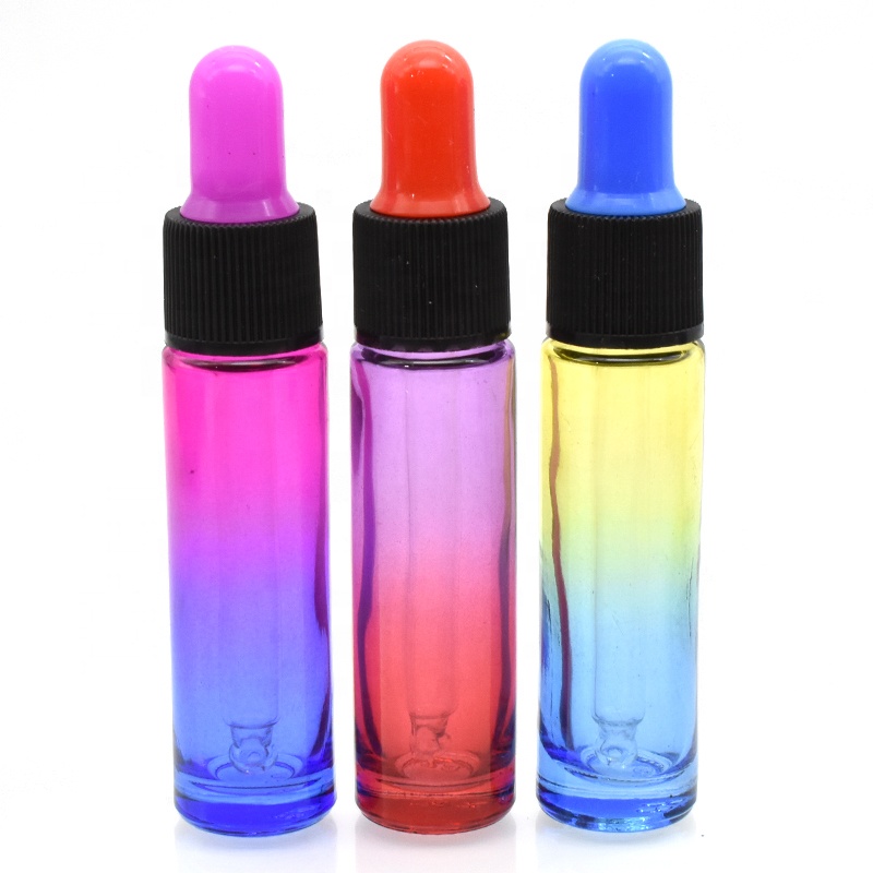 free sample slim cylinder 10ml slim shape cosmetic glass vials dropper bottle