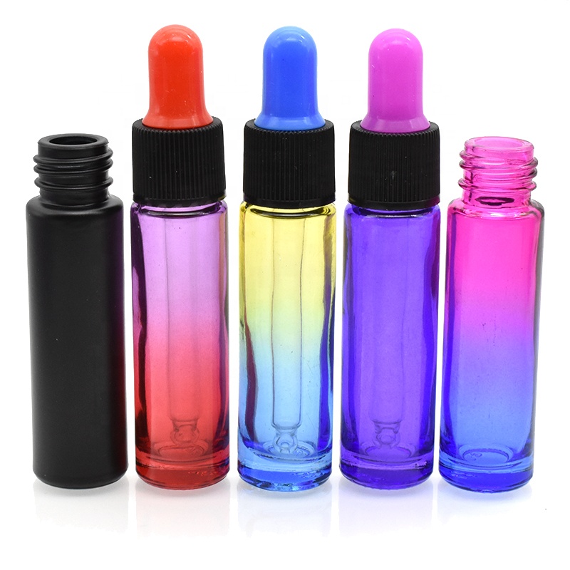 free sample slim cylinder 10ml slim shape cosmetic glass vials dropper bottle