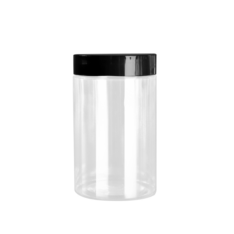 free samplecosmetic food packaging 100ml 150ml 200ml 250ml 300ml amber black pet plastic cosmetic cream jar with white black lid