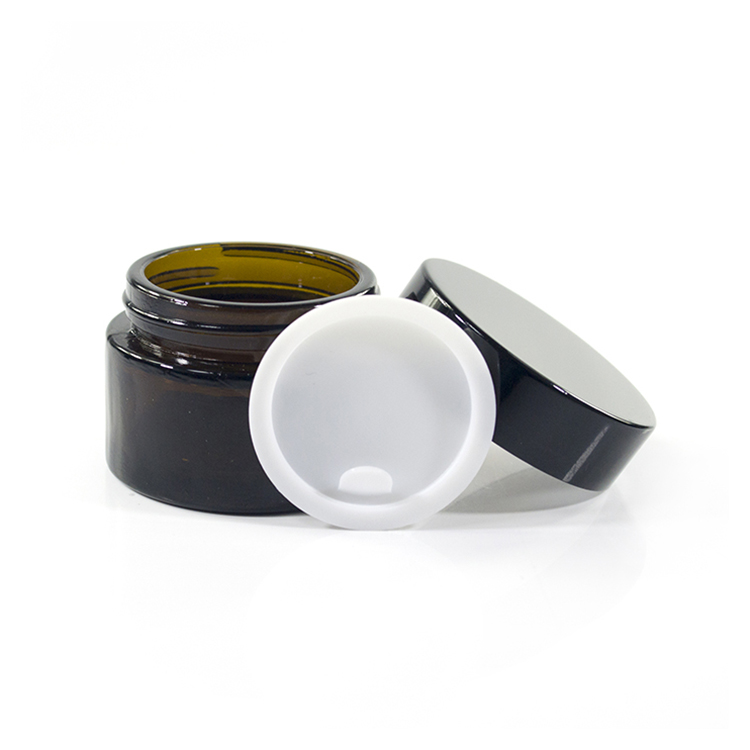 free samples customized luxury glass cosmetic jar amber glass jar wide mouth
