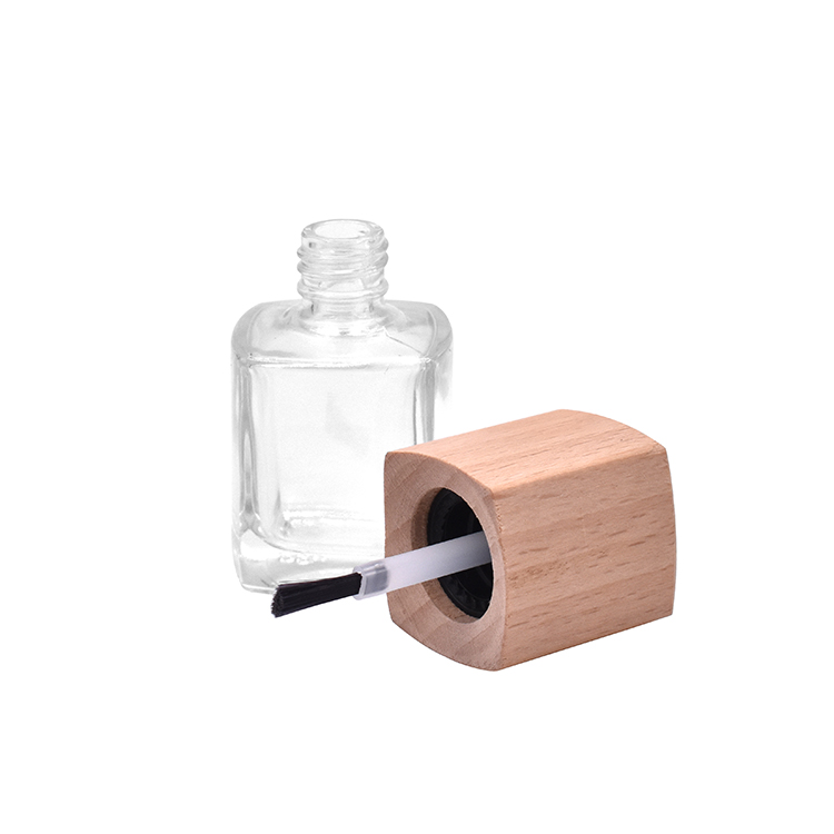 free samples wooden cap nail polish glass bottle with cap brush 0.5oz square empty nail bottles wholesale