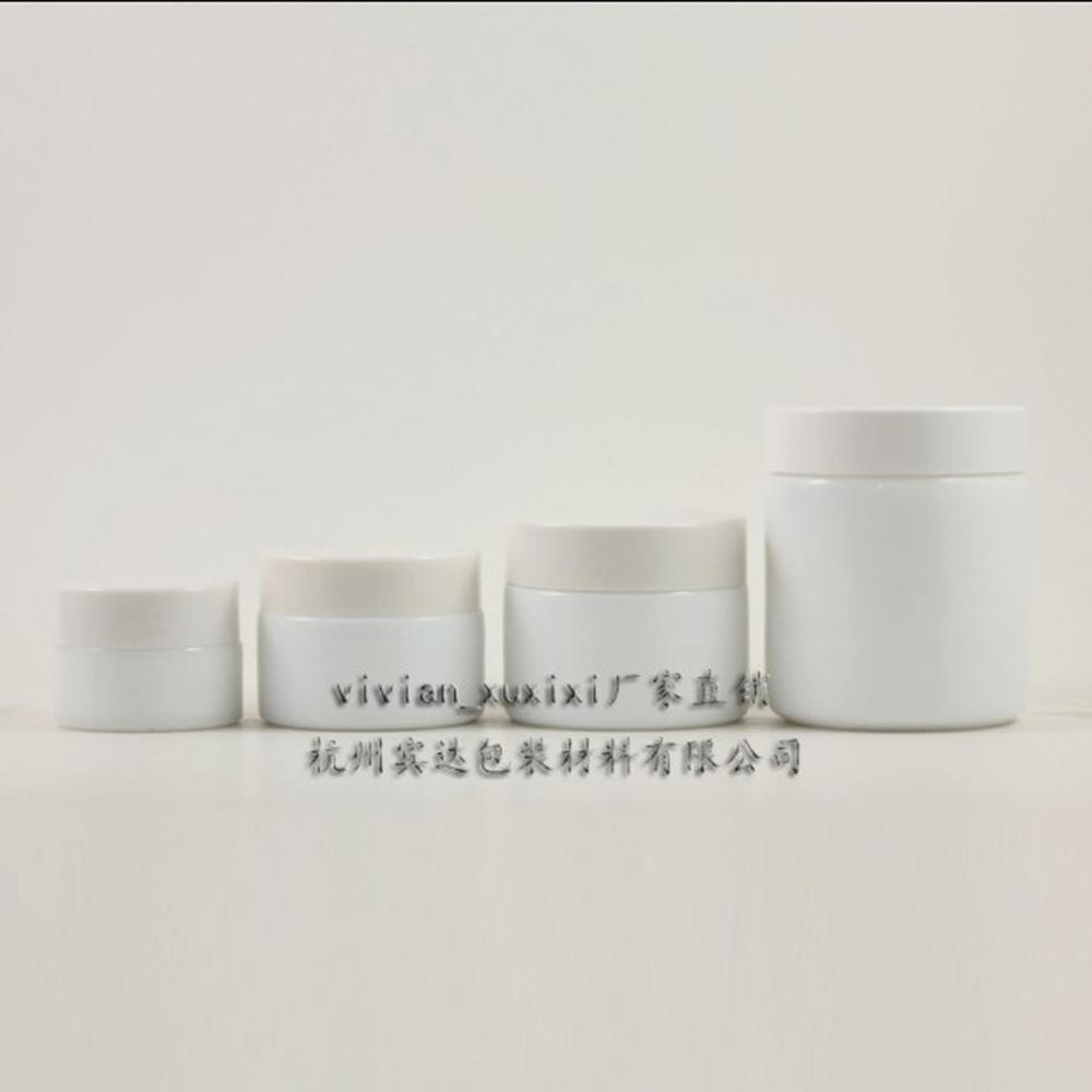 free shipping 15g 30g 50g 100g original all white ceramics jade glass cosmetic containers cream jar eye for cosmetic packaging