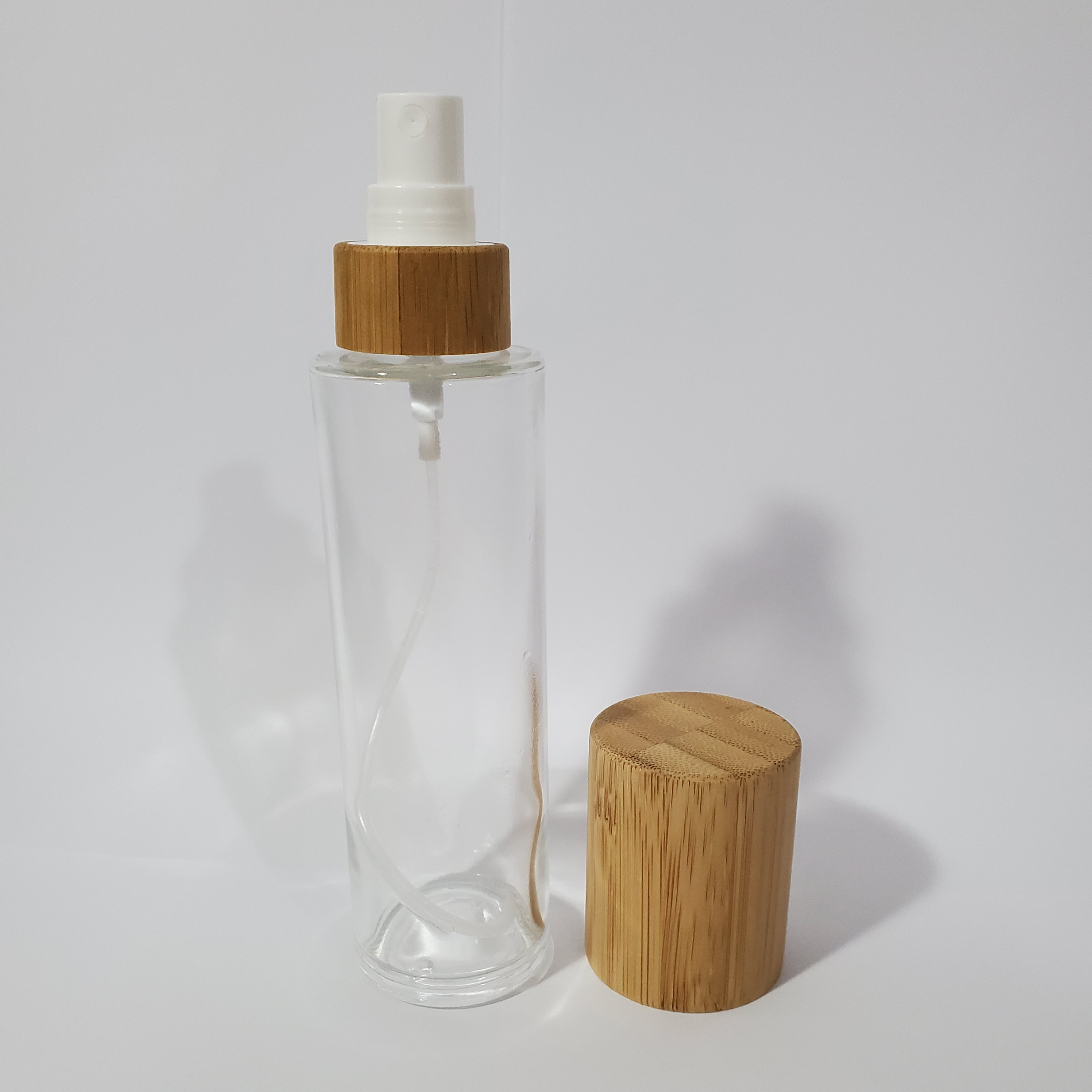 free shipping 30ml 50ml 100ml 120ml Frost Glass Bottle with bamboo Lotion Pump Emulsion Pump Bottles Empty Cosmetic Packaging