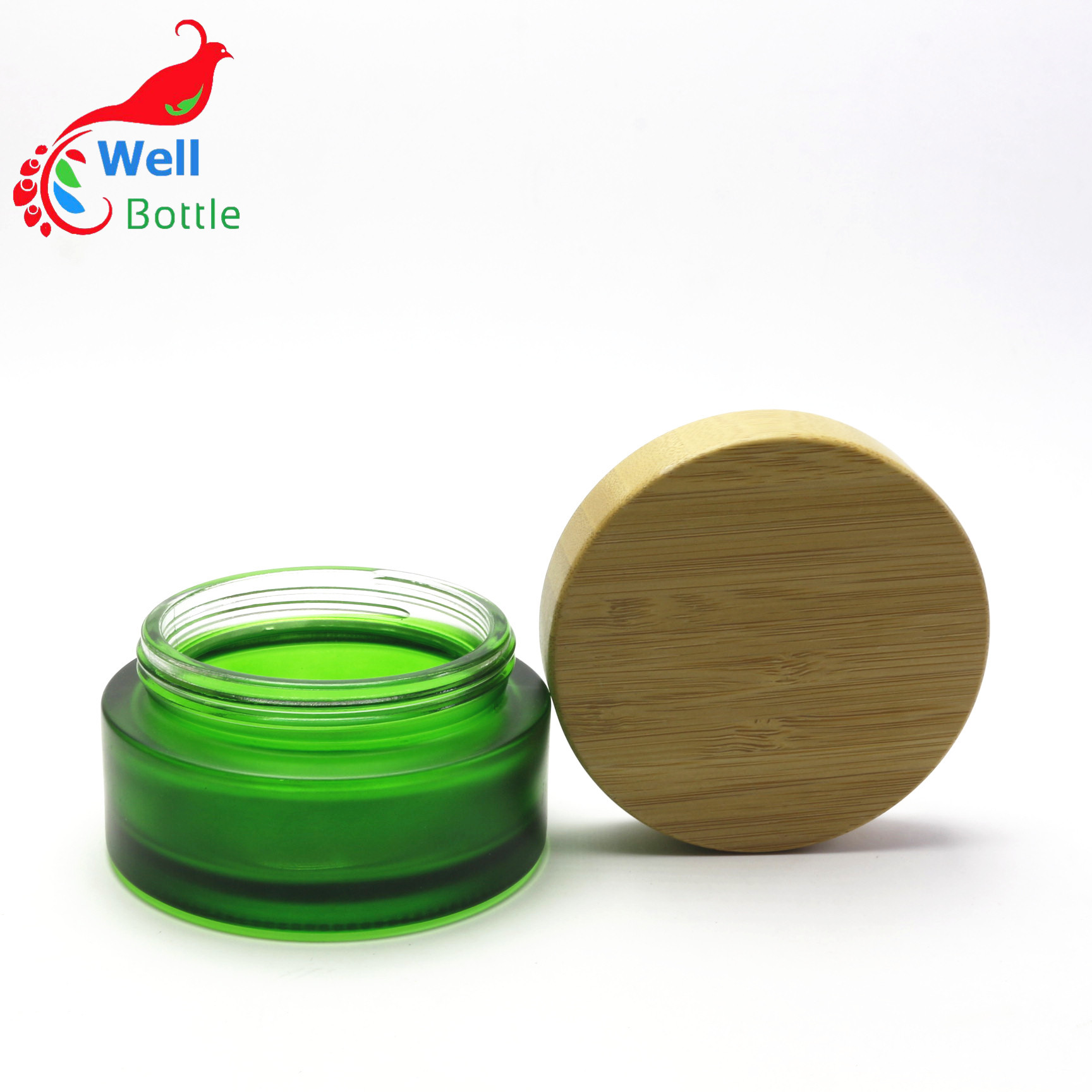 friendly ecological bamboo lid glass skin care packaging BJ-156R