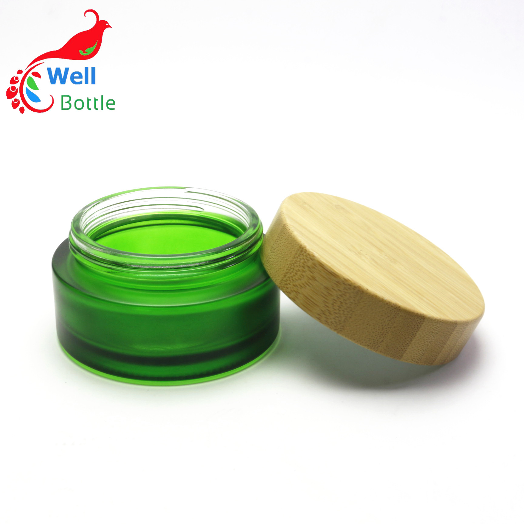 friendly ecological bamboo lid glass skin care packaging BJ-156R