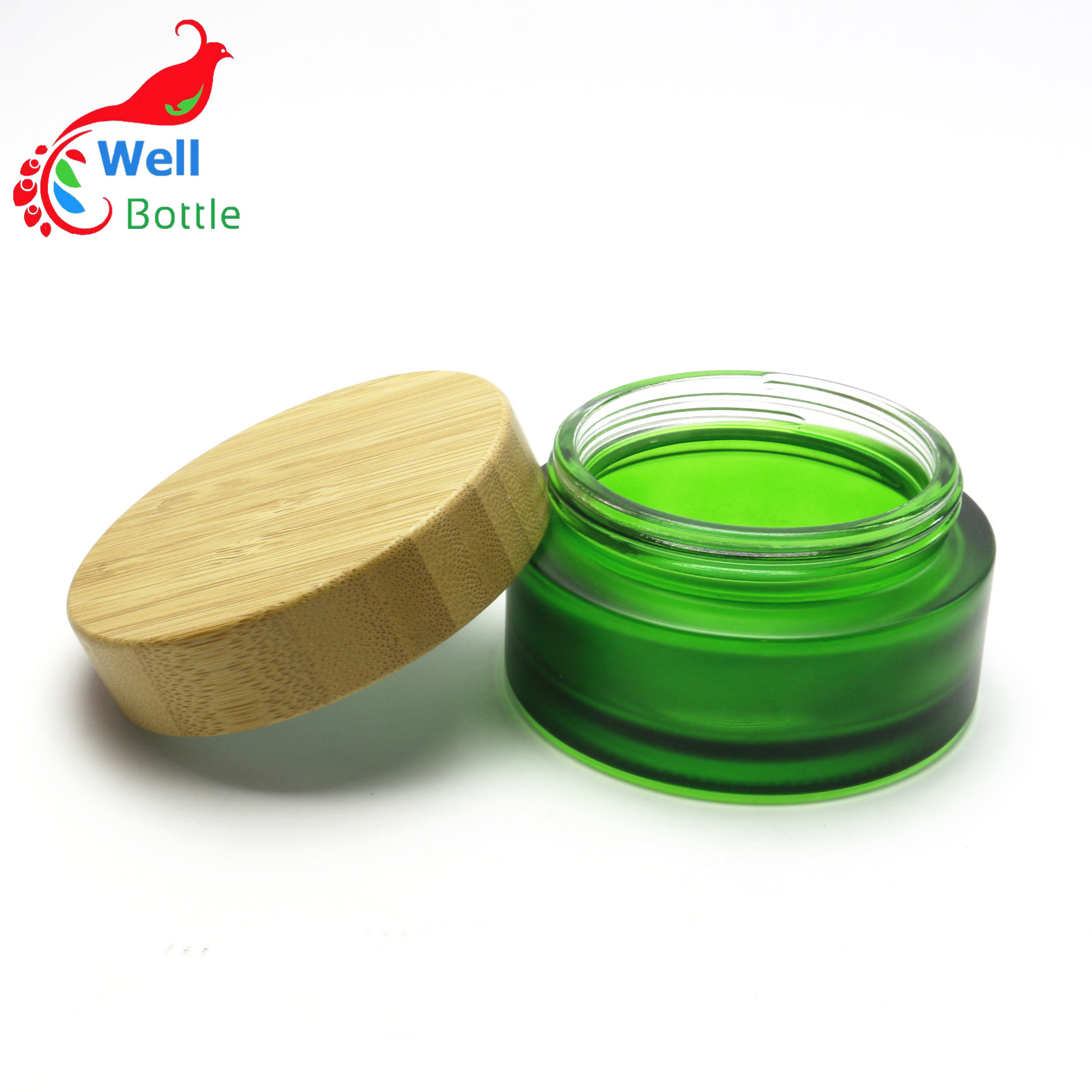 friendly ecological bamboo lid glass skin care packaging BJ-156R