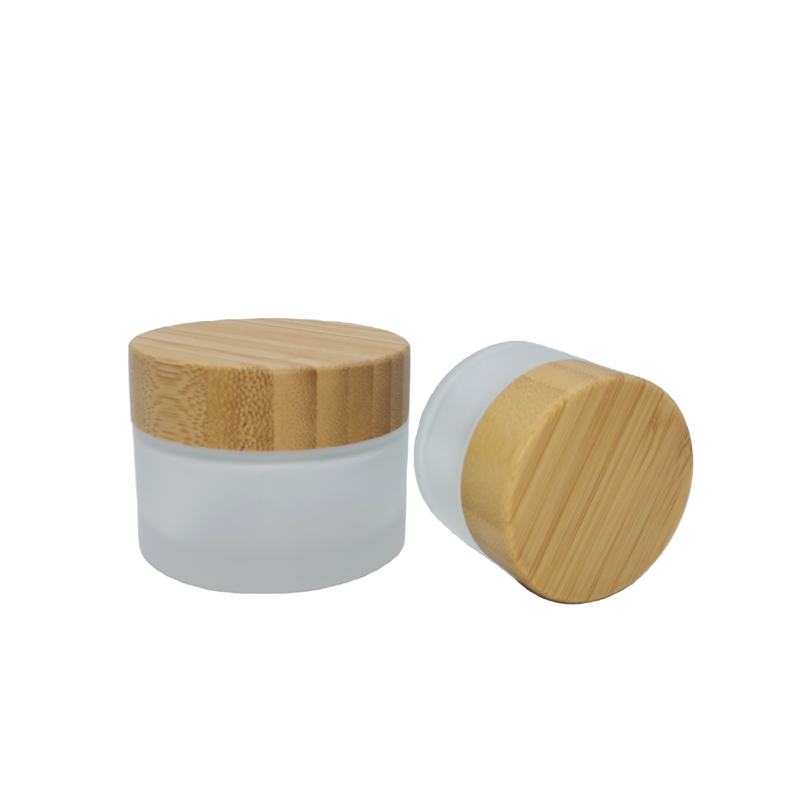 friendly logo engraving cosmetic cream PP inner Bamboo Wood jar lids bamboo cosmetic jar Suppliers