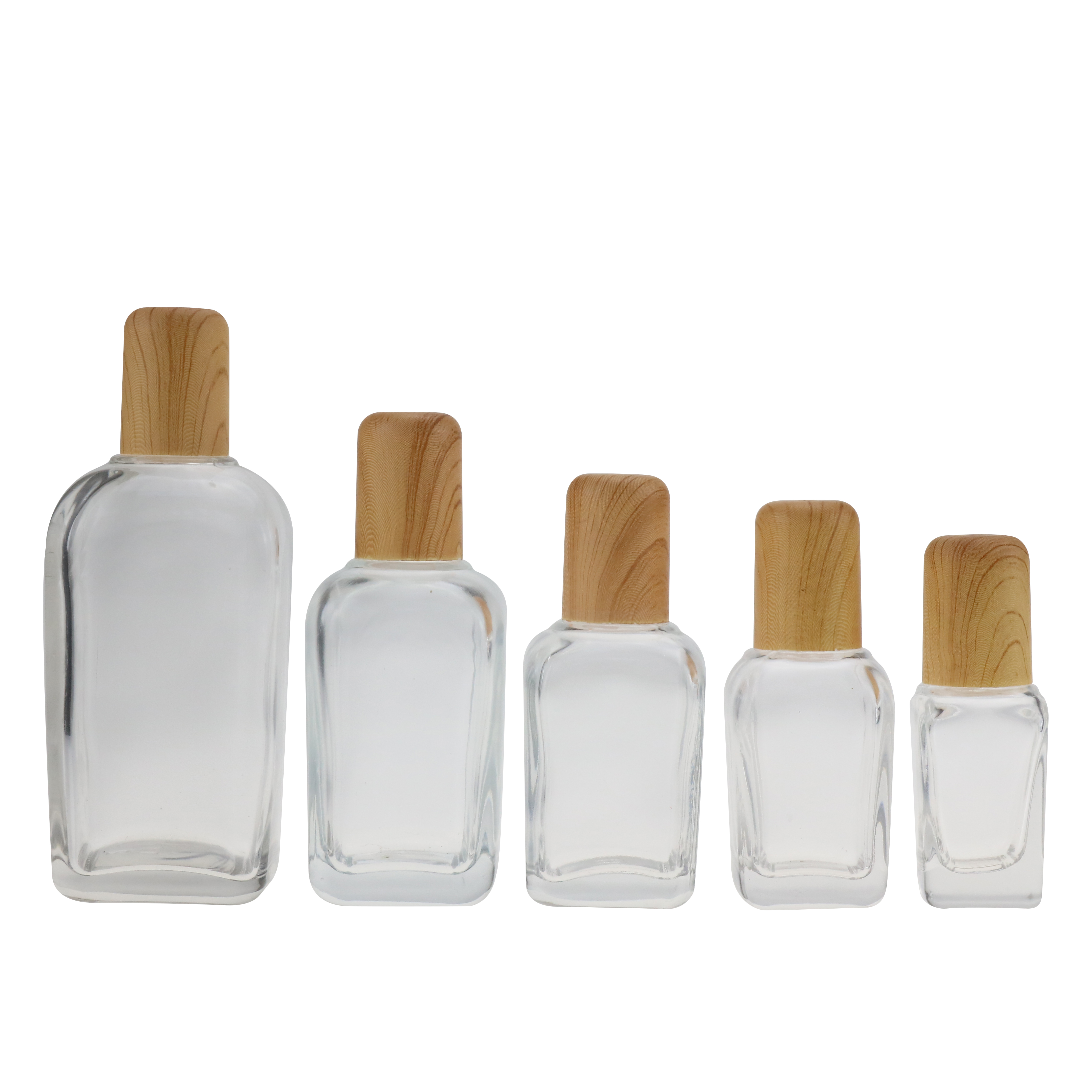 frosetd Essential oil e liquid roll on perfume rectangle square glass bottle with bamboo cap