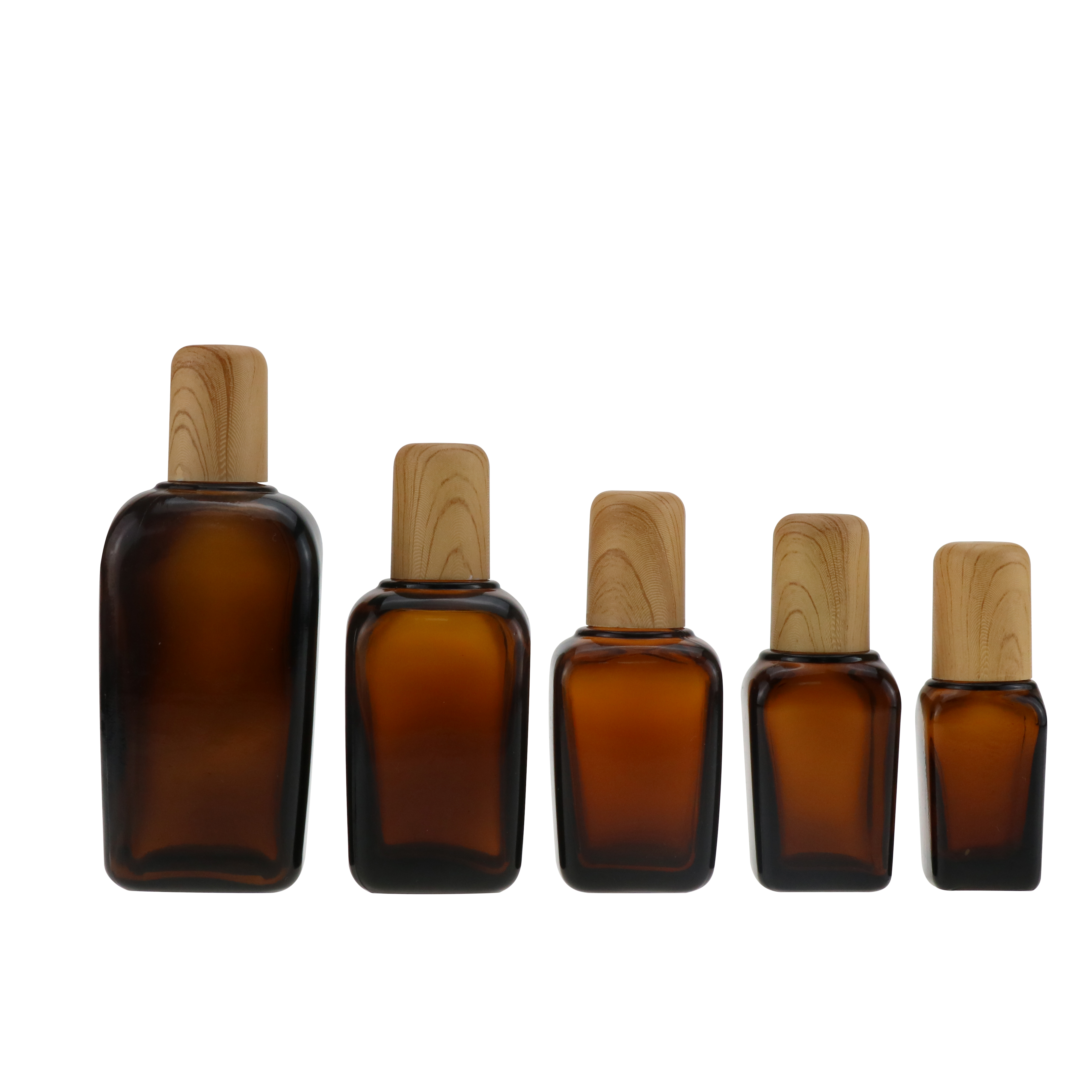 frosetd Essential oil e liquid roll on perfume rectangle square glass bottle with bamboo cap