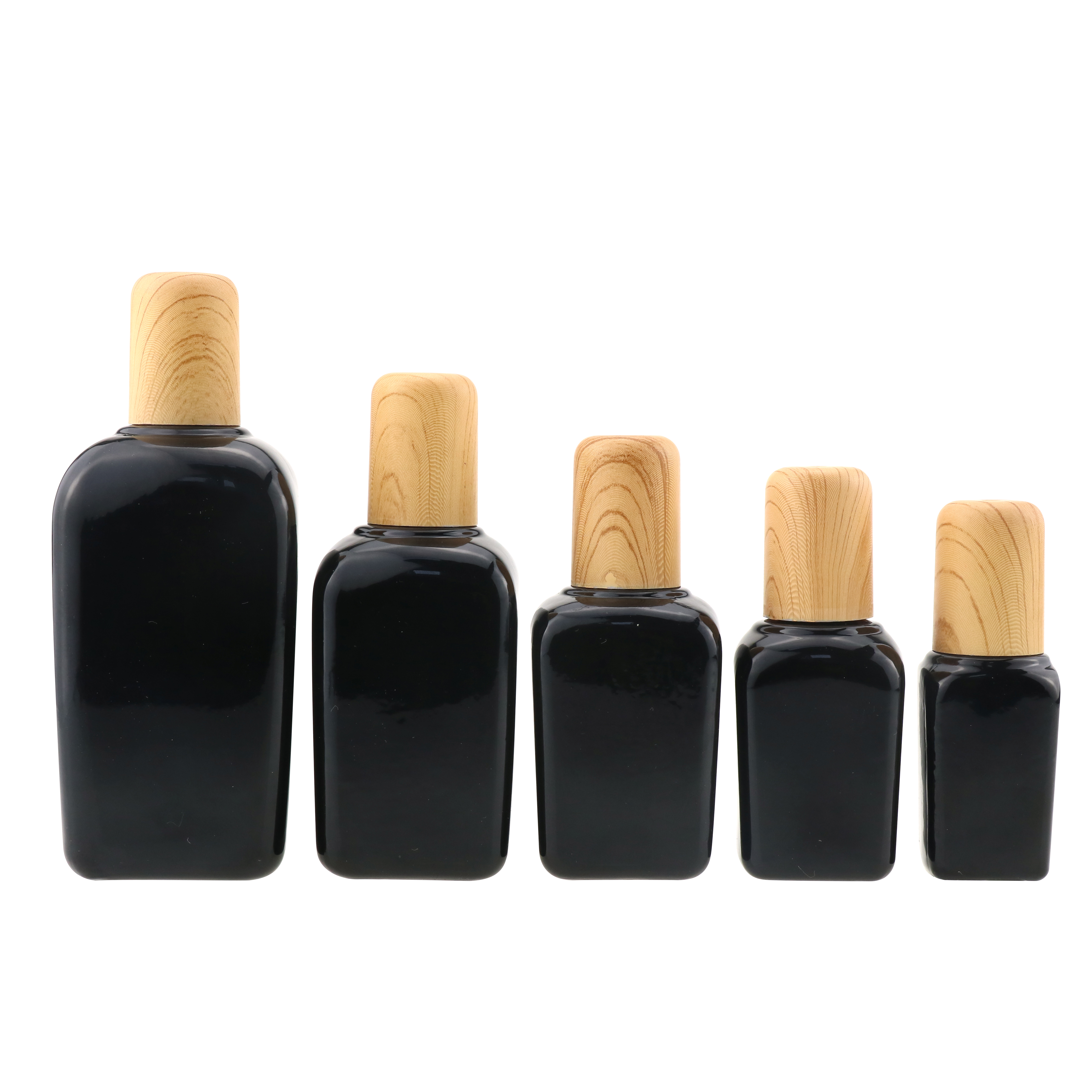 frosetd Essential oil e liquid roll on perfume rectangle square glass bottle with bamboo cap