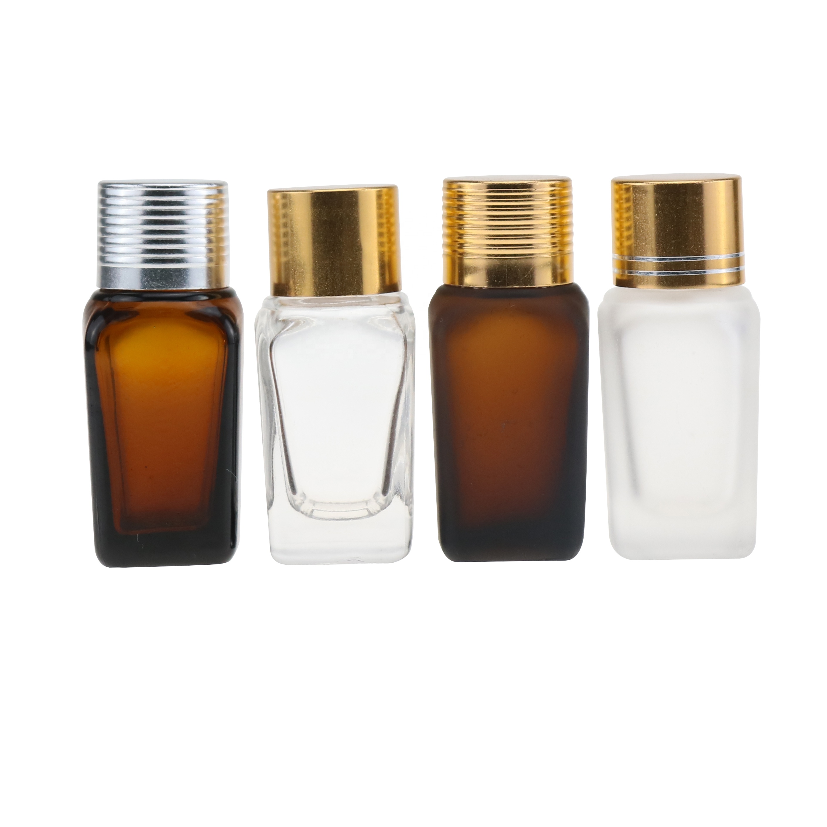 frosetd Essential oil e liquid roll on perfume rectangle square glass bottle with bamboo cap