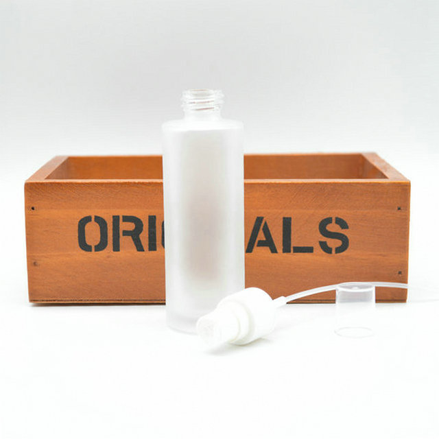 frost glass perfume spray bottle with plastic cap 2.8oz 85ml