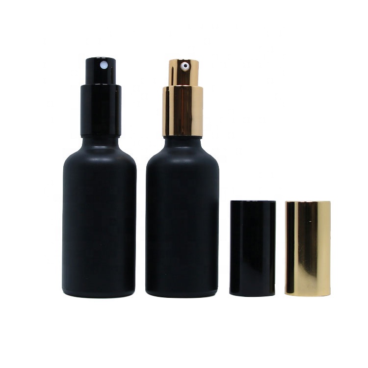 frost glass serum bottle white black cosmetic bottle essential oil bottle with spray