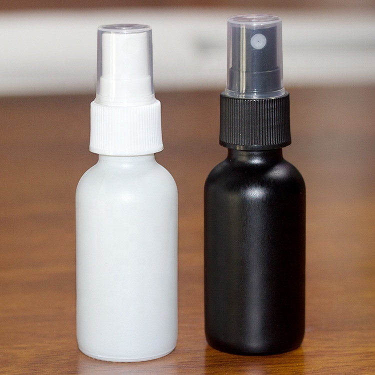 frost glass serum bottle white black cosmetic bottle essential oil bottle with spray
