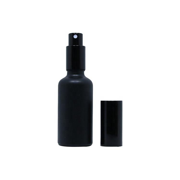 frost glass serum bottle white black cosmetic bottle essential oil bottle with spray
