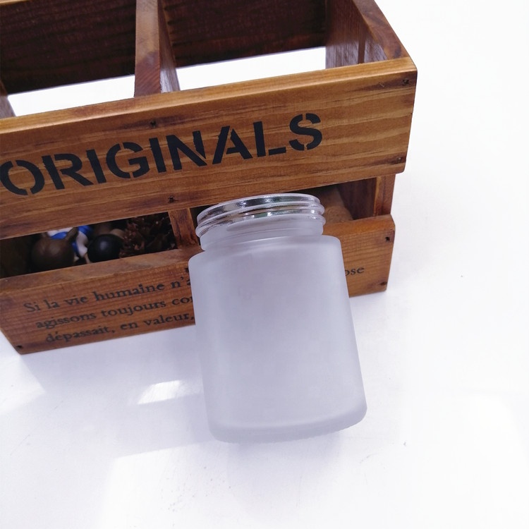 frost storage bottle vitamin pack 60ml 2oz Safe eco wide mouth clear glass jar herb weeds with white color child proof lid