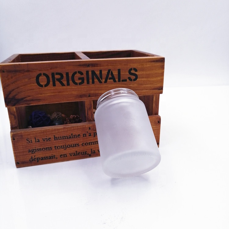 frost storage bottle vitamin pack 60ml 2oz Safe eco wide mouth clear glass jar herb weeds with white color child proof lid