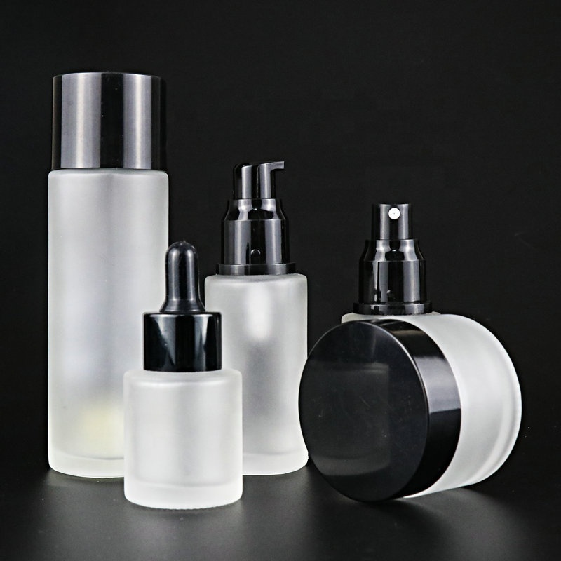 frosted 1 oz 1oz 30 ml 30ml flat shoulder cylinder glass dropper bottle for serum essential oil