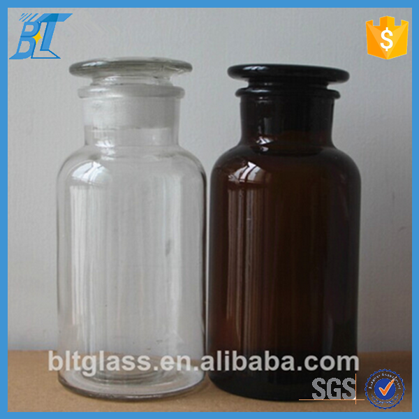 frosted amber candle glass jar Apothecary / Reagent Glass bottle