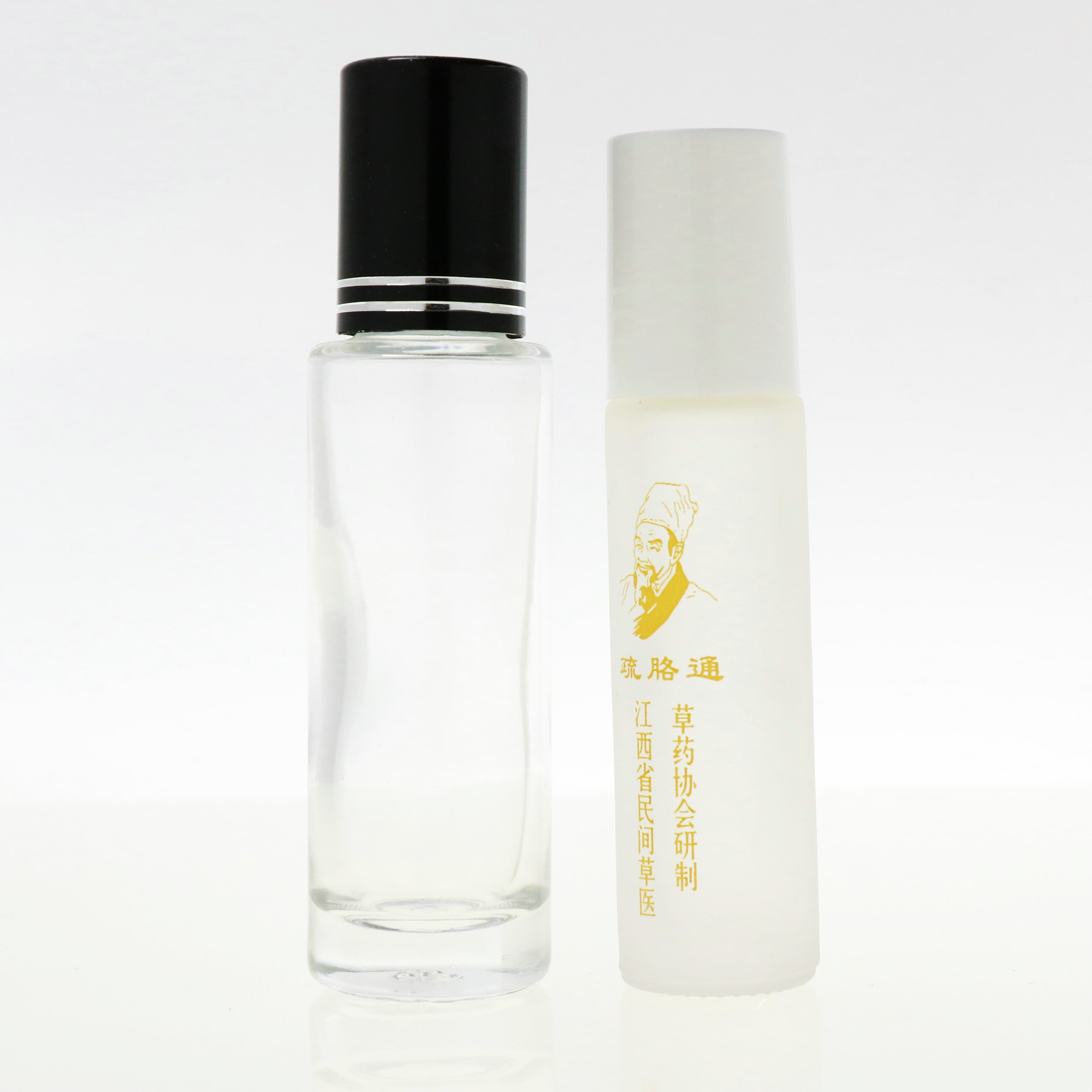 frosted amber clear blue roll on glass 5ml 8ml 10ml roller bottle with black white gold silver aluminum cap