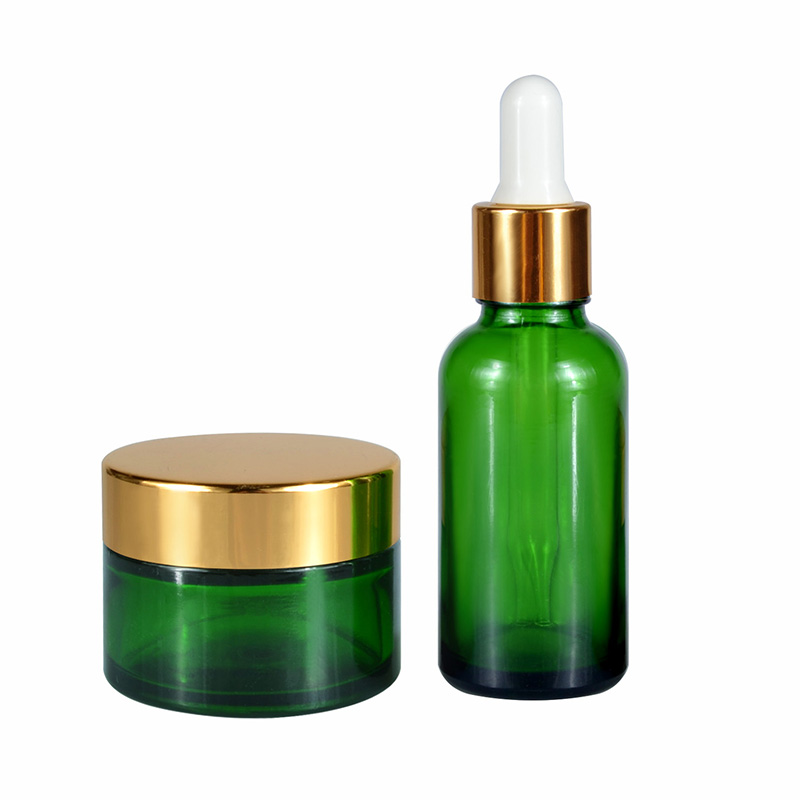 frosted amber cosmetic glass cream jar 30ml 50ml essential oil glass dropper bottle with black aluminum lid
