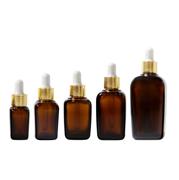 frosted amber cosmetic glass cream jar 30ml 50ml essential oil glass dropper bottle with black aluminum lid