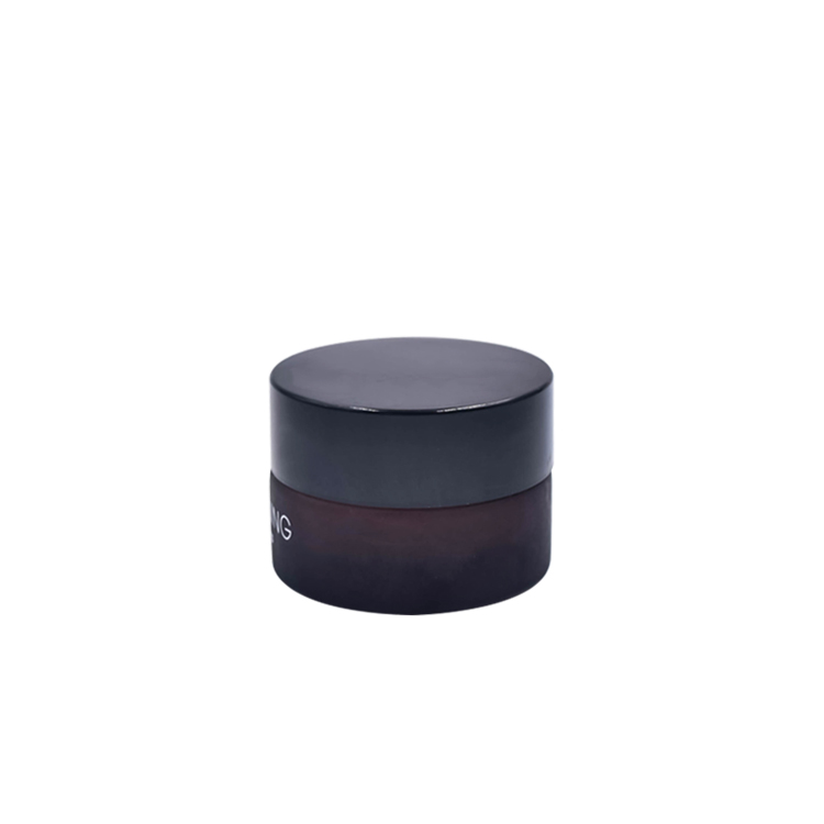 frosted amber cosmetic jar 15g 30g 50g with black lid cap