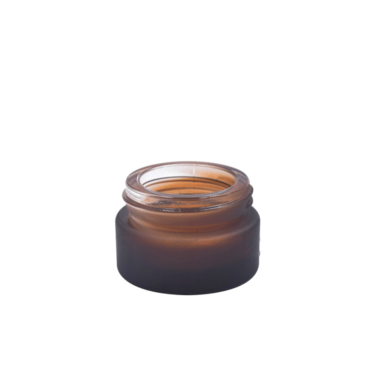 frosted amber cosmetic jar 15g 30g 50g with black lid cap