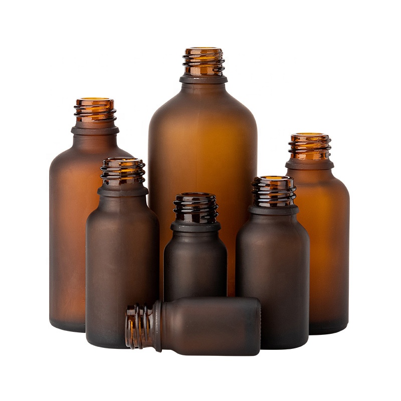 frosted amber glass bottles 30 ml 50 ml 100 ml with 18/415 bamboo wooden mist spray black plastic oil sprayer for hair oil
