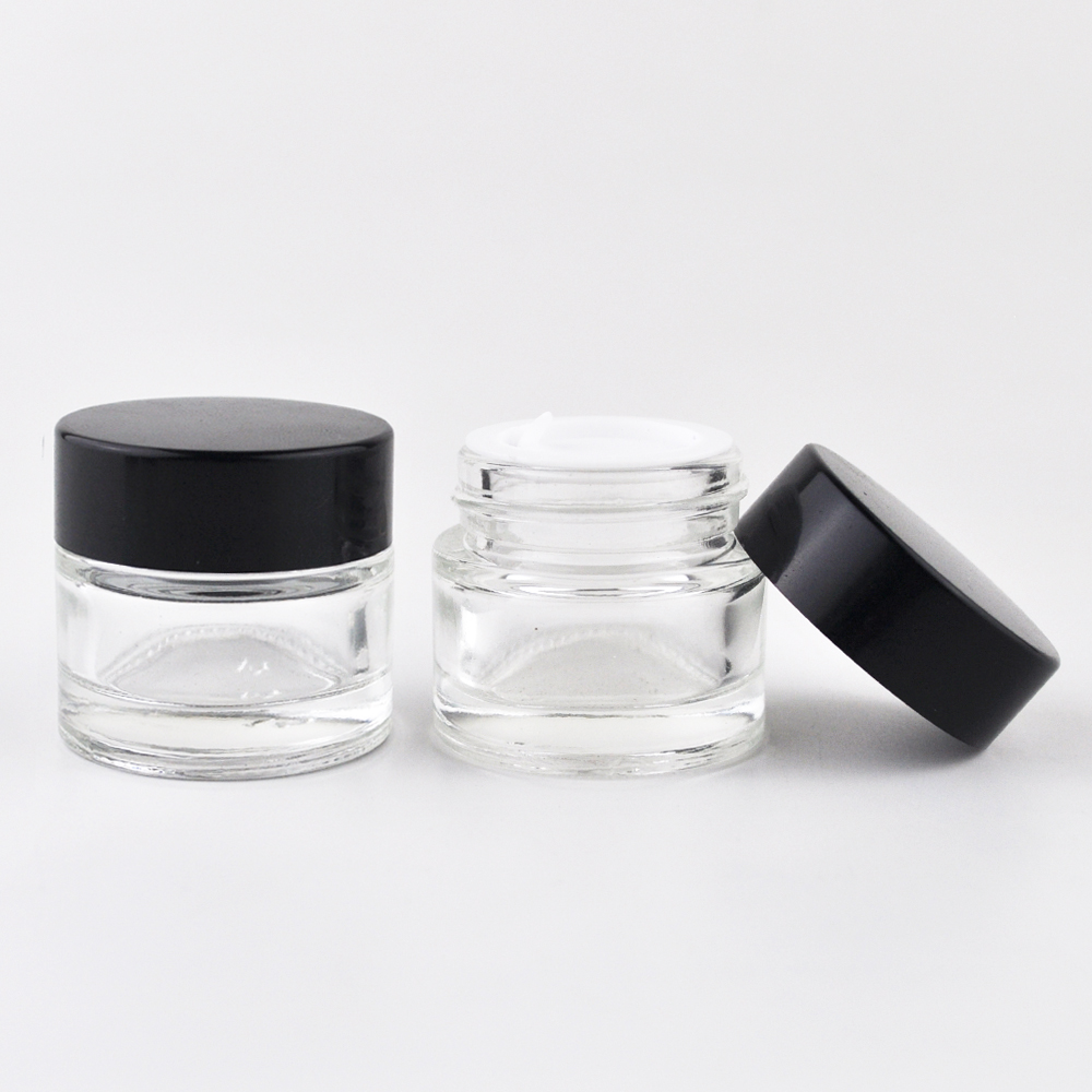 frosted amber matte black glass containers 5g 10g 15g 20g 30g 50g 60g 100g cosmetic jar for body cream