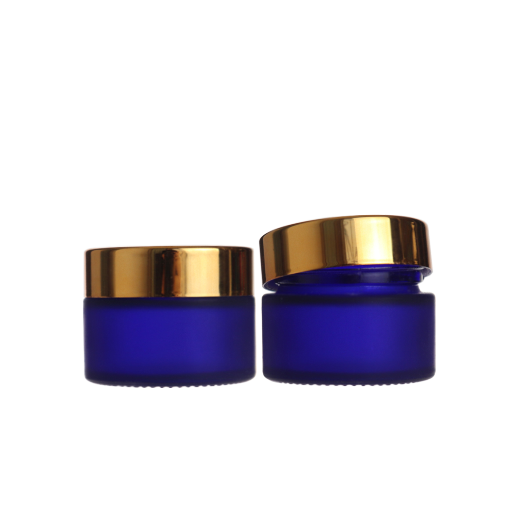 frosted blue glas cream containers cosmetic jar for creams and lotions 30g 1oz