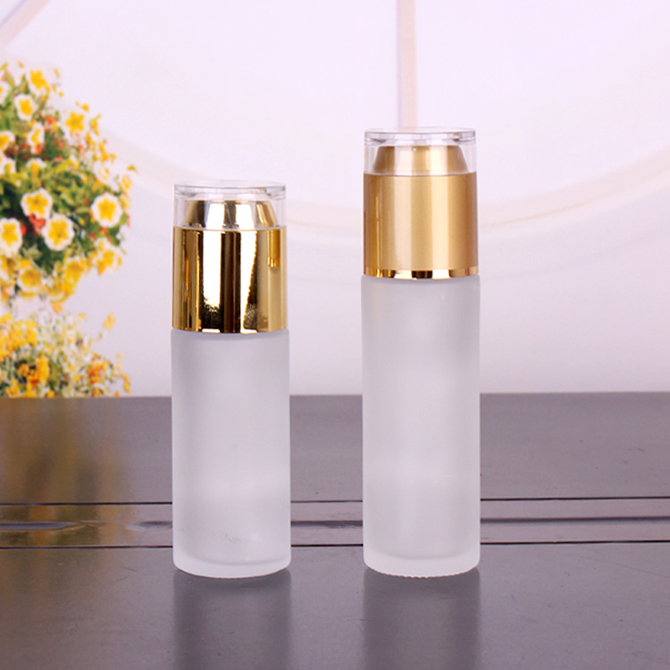 frosted bottle cosmetic for lotion/serum 100ml/60ml with pump lids