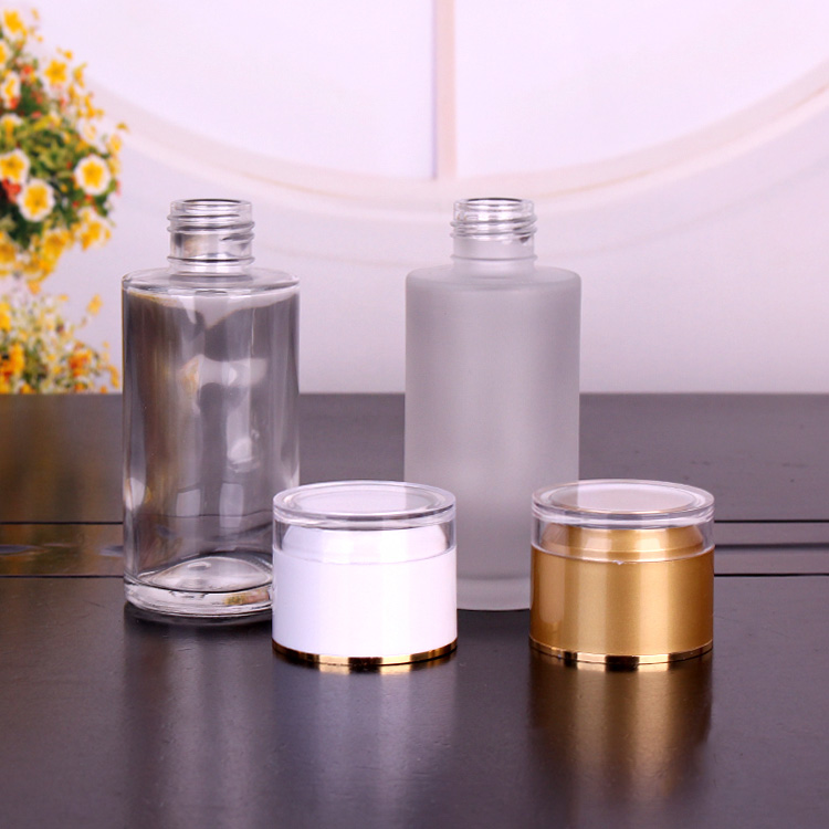 frosted bottle cosmetic for lotion/serum 100ml/60ml with pump lids