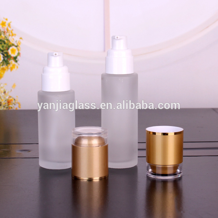 frosted bottle cosmetic for lotion/serum 100ml/60ml with pump lids