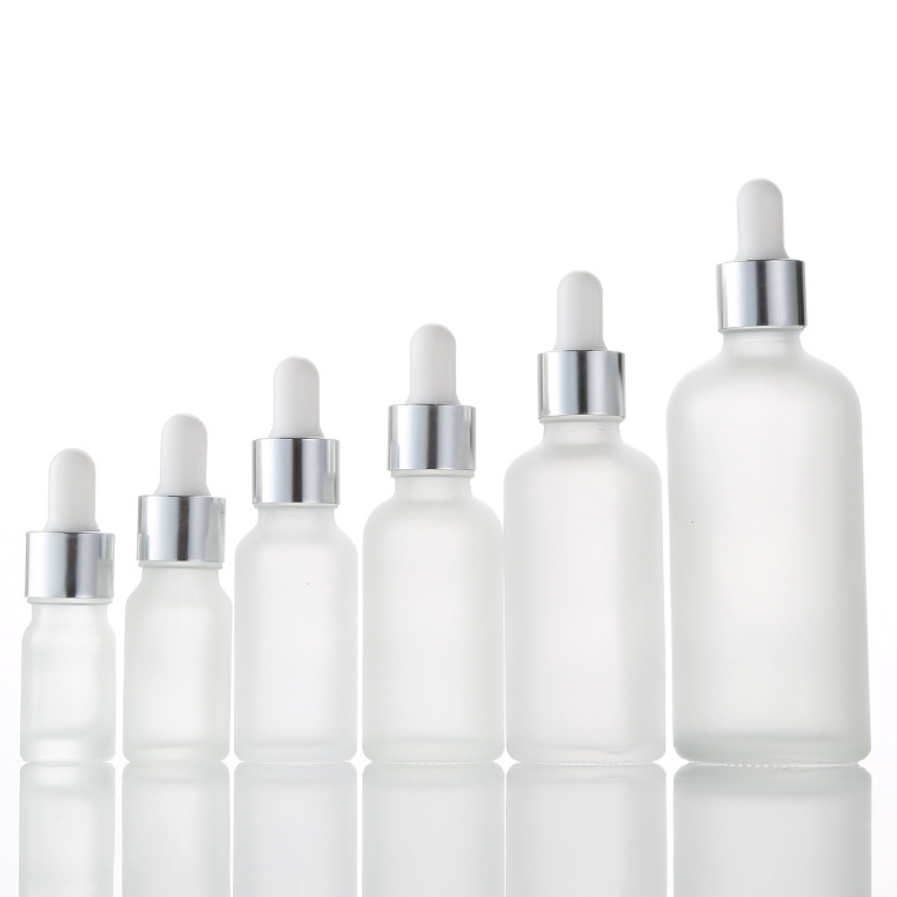 frosted clear empty glass e liquid dropper bottle 30ml with screw cap and glass dropper