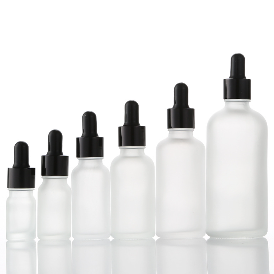 frosted clear empty glass e liquid dropper bottle 30ml with screw cap and glass dropper